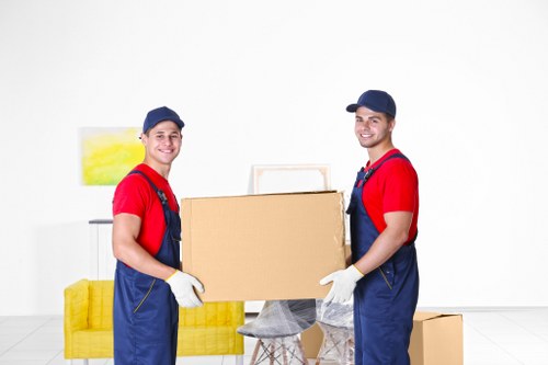 Commercial moving team planning a Brompton business relocation