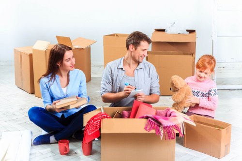 Local office movers coordinating a business move in Brompton
