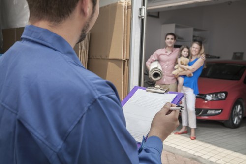 Securely loaded moving vehicle with protected furniture