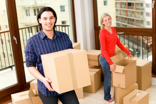 Commercial moving vehicle supporting office removals in Brompton